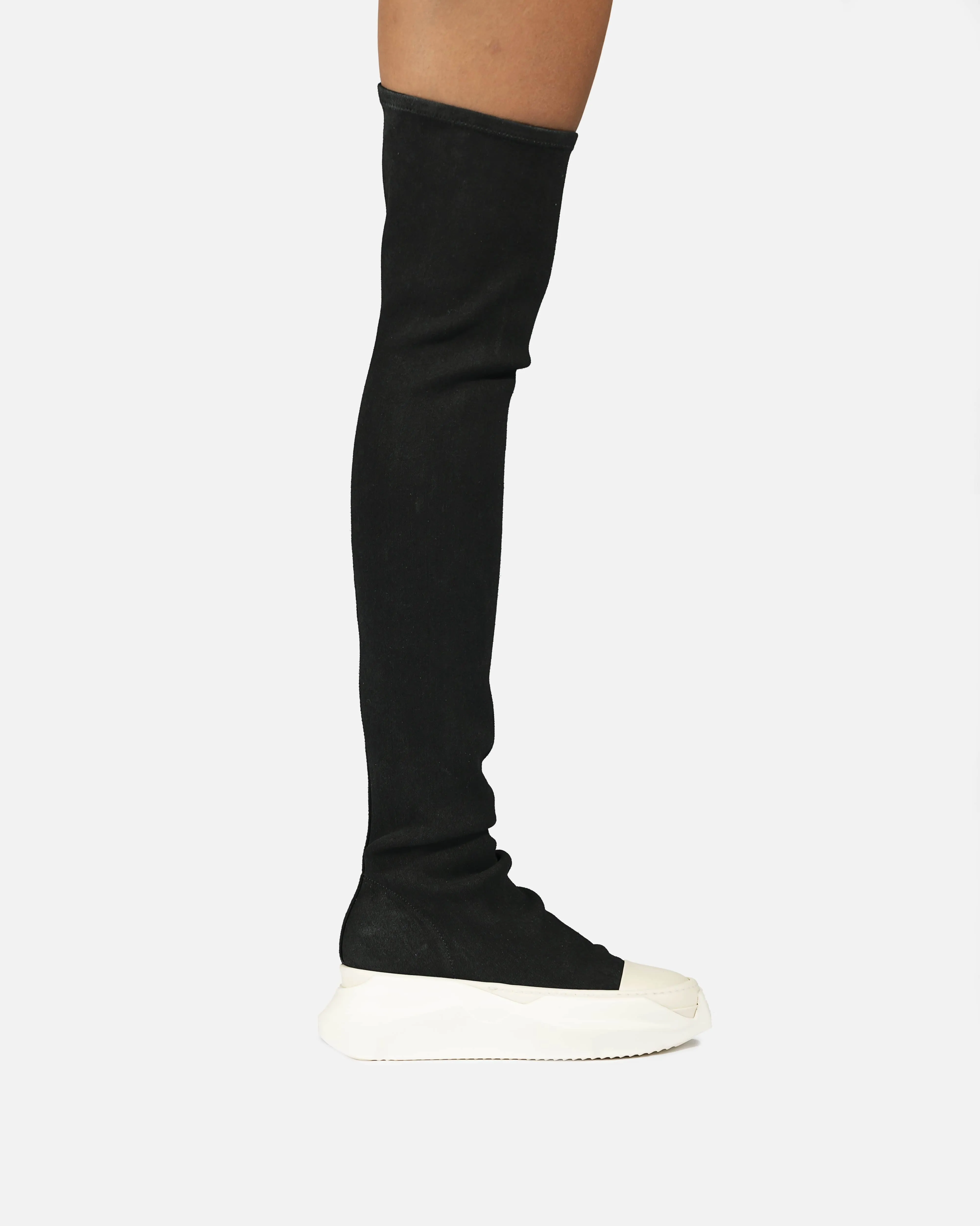 Rick Owens DRKSHDW Abstract Sock Sneakers in Black/Milk