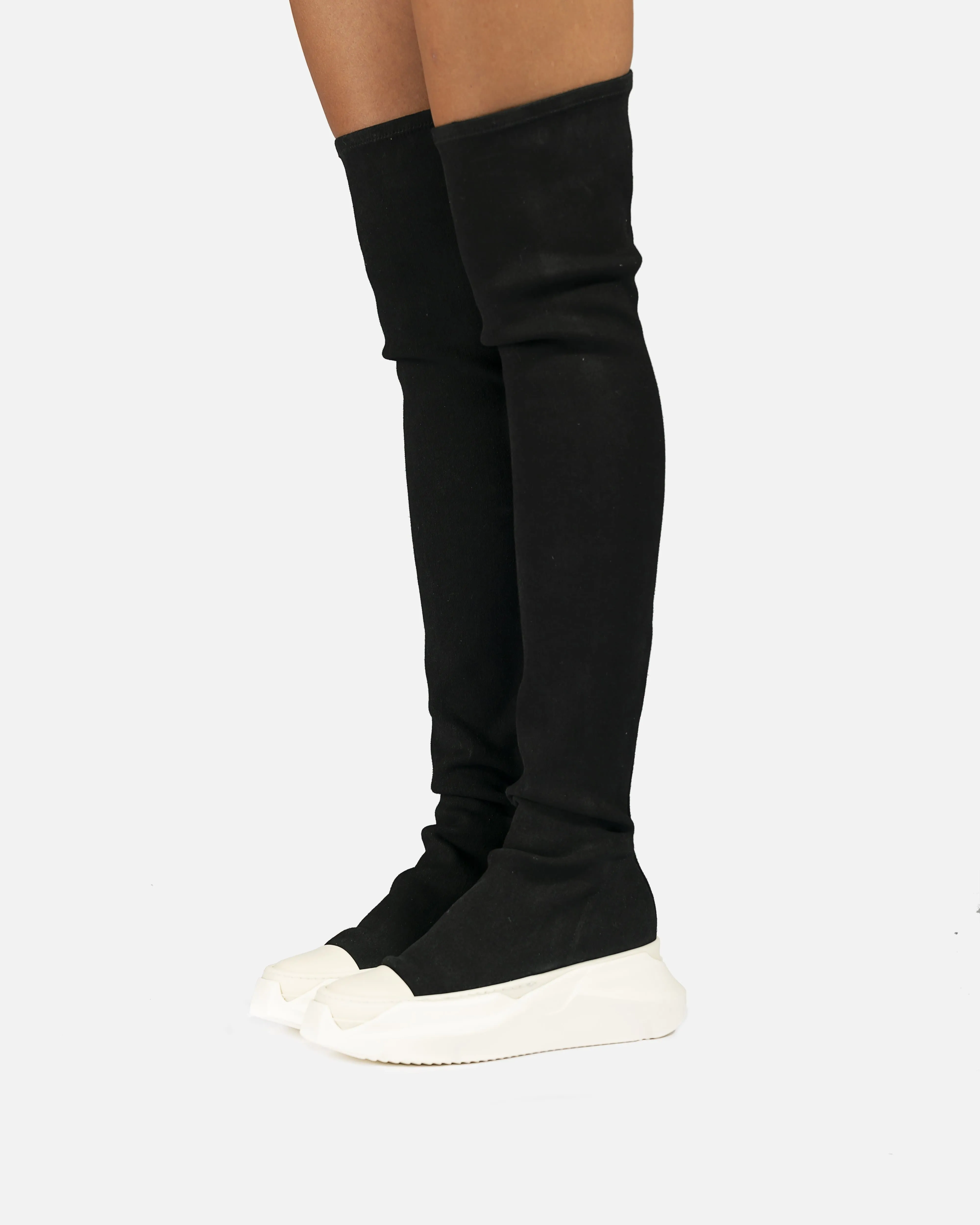 Rick Owens DRKSHDW Abstract Sock Sneakers in Black/Milk