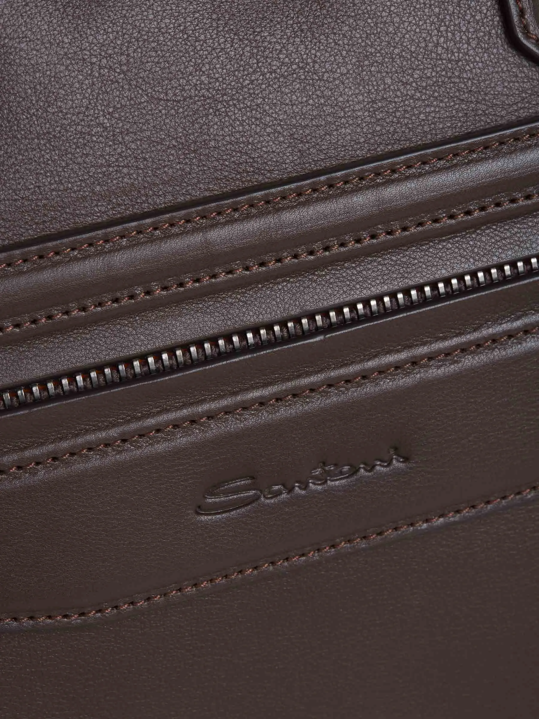 Santoni Weekend Leather Bag 