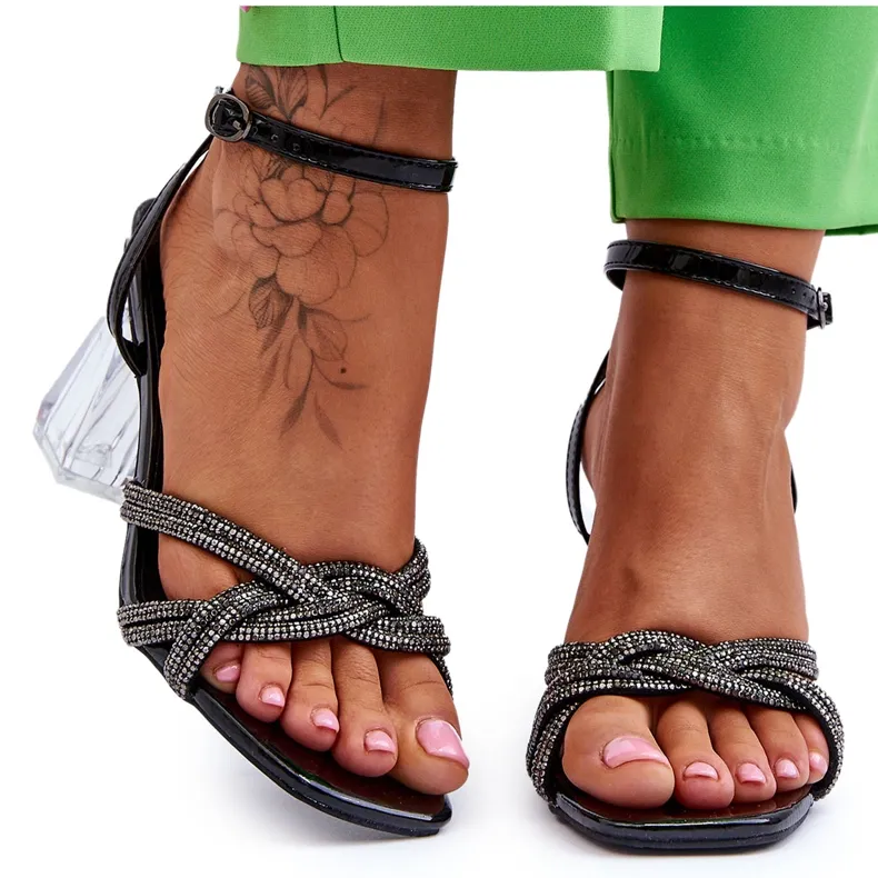 S.Barski Sandals On A Transparent Bar Black Randy