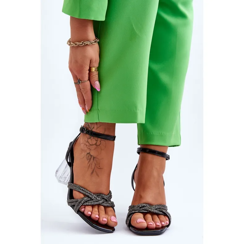 S.Barski Sandals On A Transparent Bar Black Randy