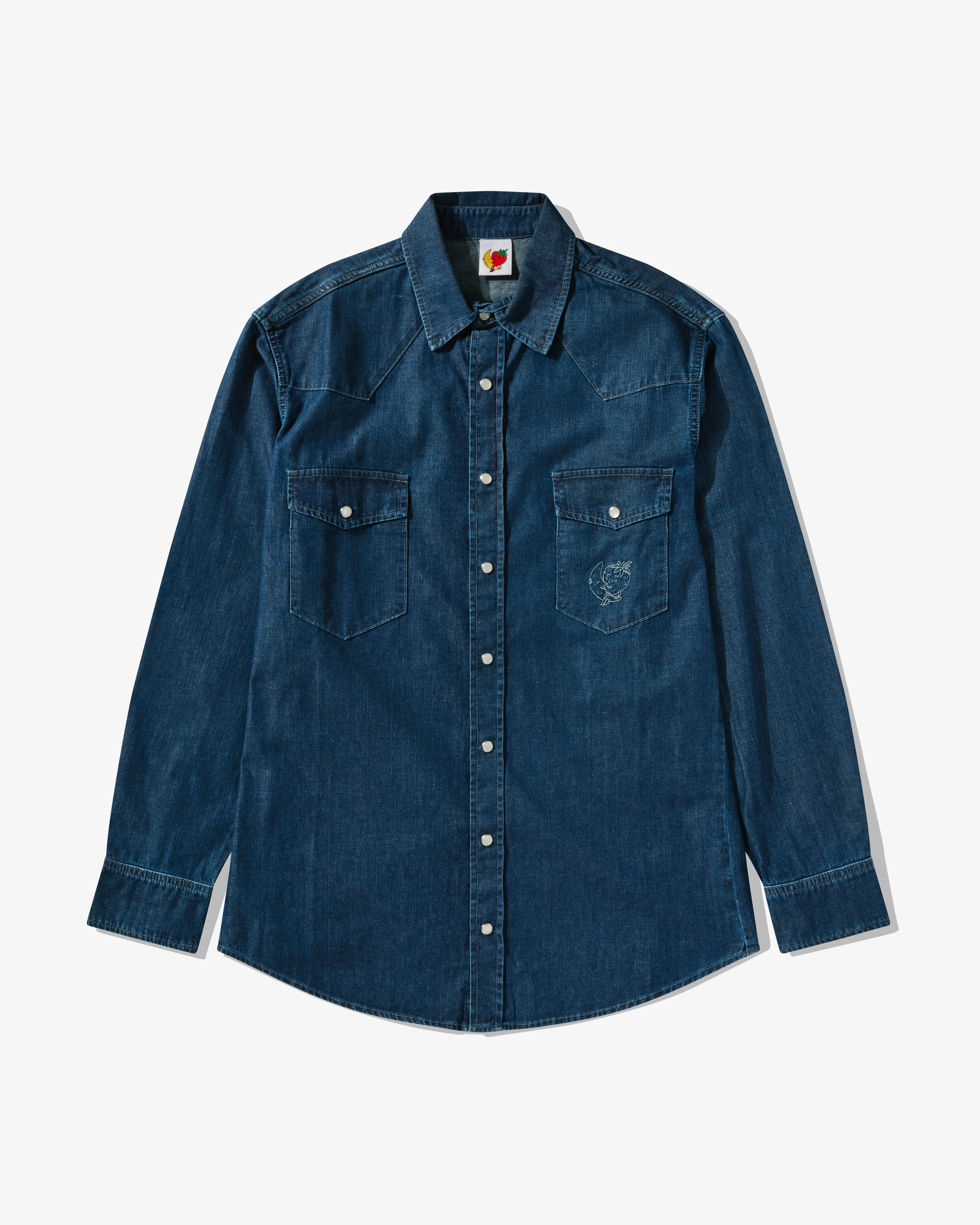 Sky High Farm Workwear Unisex Logo Denim Shirt  Blue