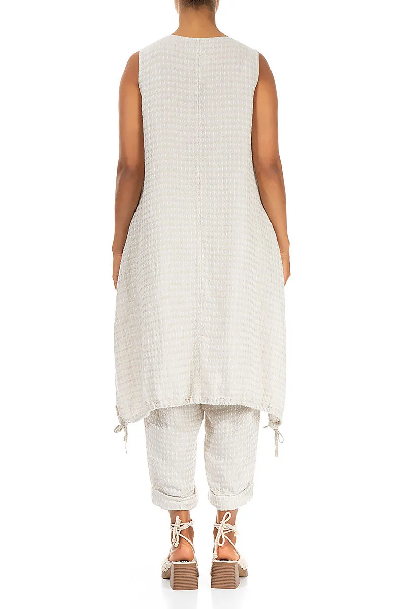 Sleeveless Natural Textured Linen Tunic