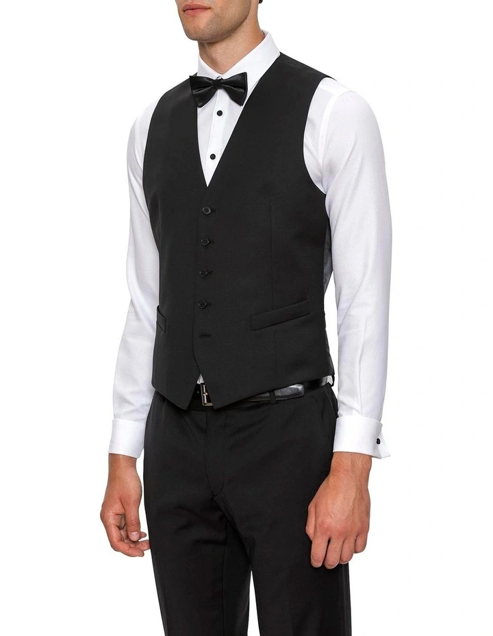 Slim Fit Black Mighty Vest F34087