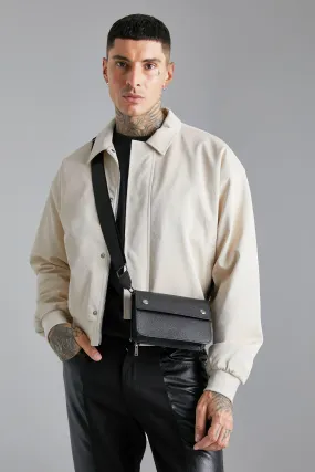 Smart Faux Leather Cross Body Bag | boohooMAN UK