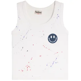 Smiley Face Americana Splatter Tank