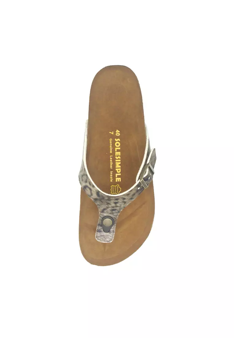 SoleSimple Prague - Leopard Bronze Sandals & Flip Flops