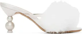 Sophia Webster Off-White Delicia Marabou Heeled Sandals