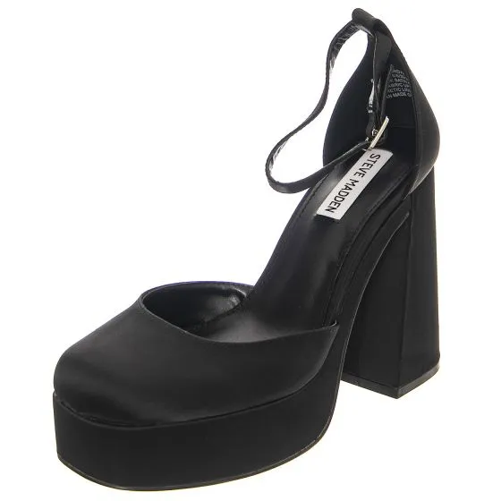 Steve Madden W' Londyn-Black Satin Sandals