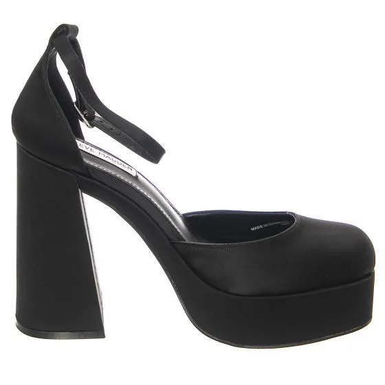 Steve Madden W' Londyn-Black Satin Sandals