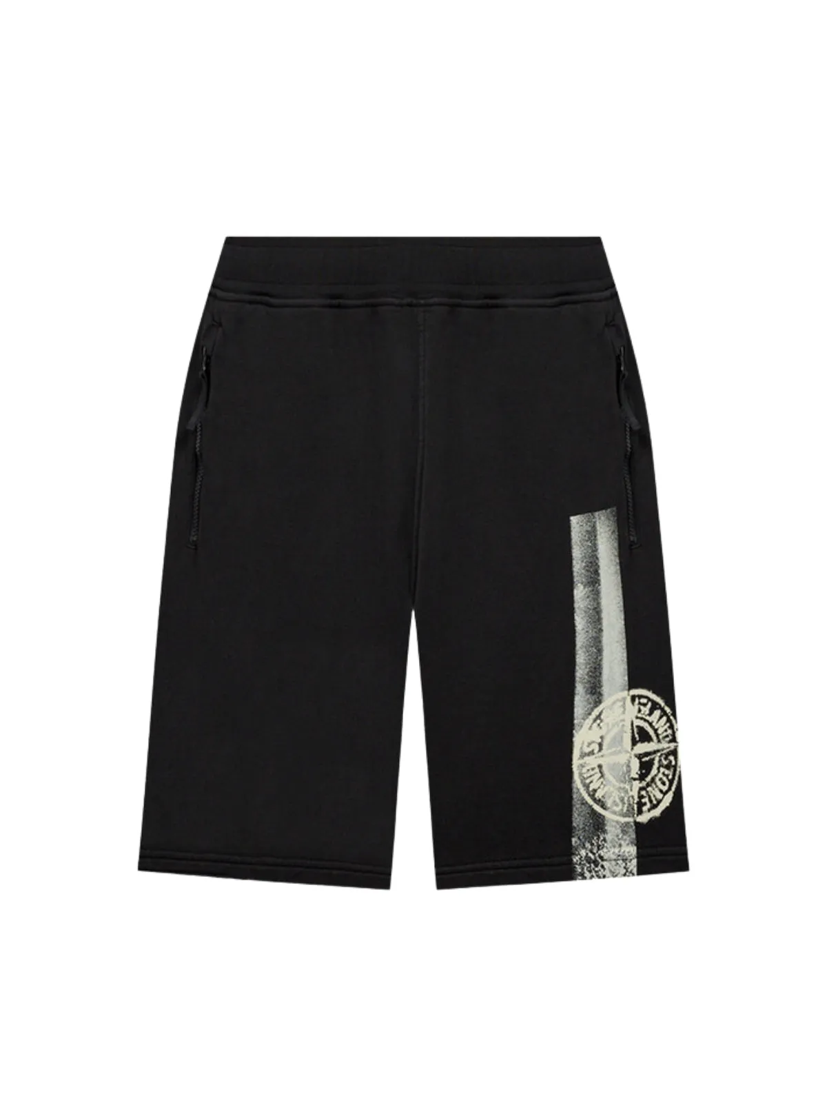 Stone Island Shorts Fleece Logo Black