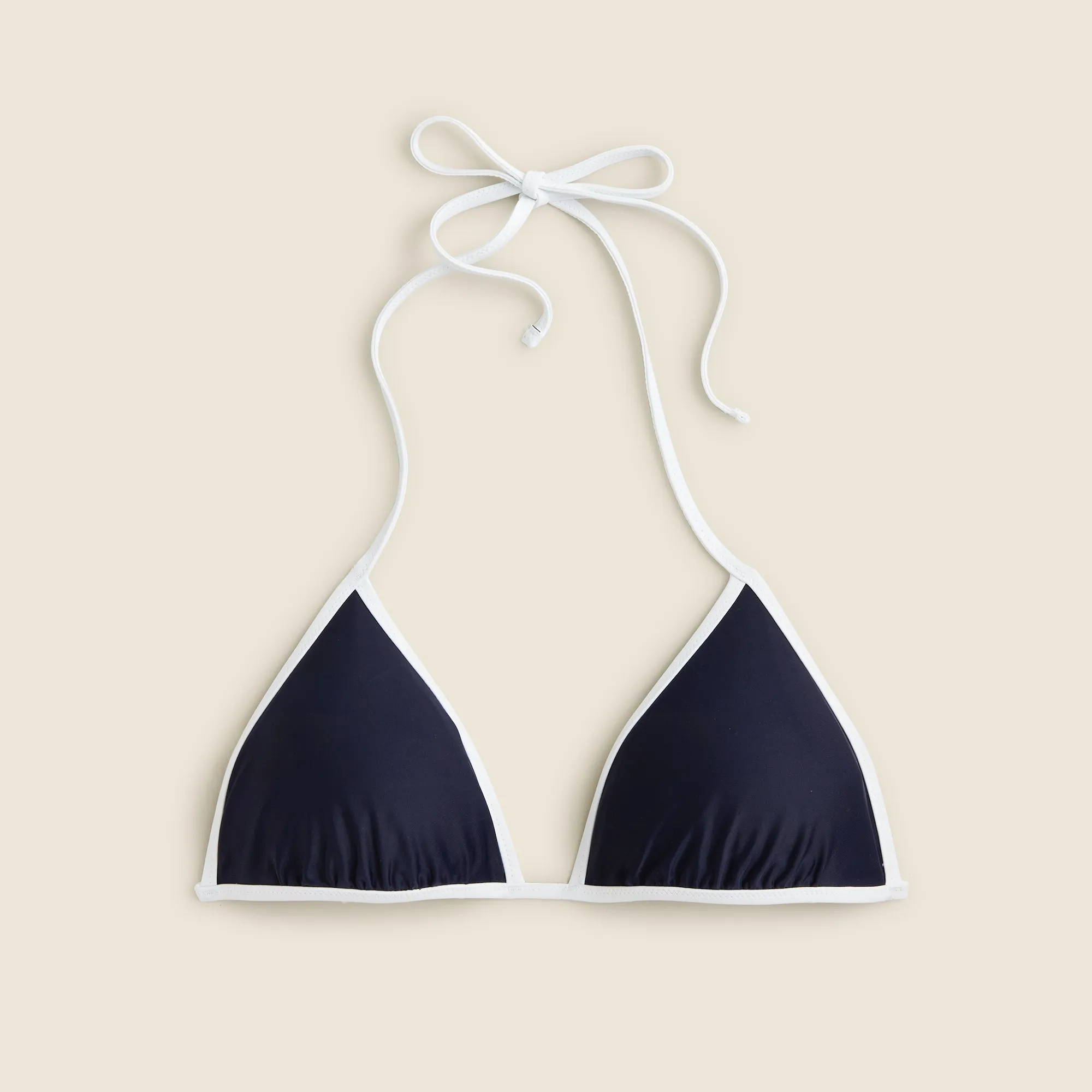 String bikini top with contrast trim