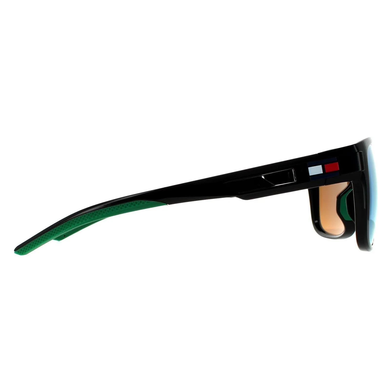 Sunglasses | Wrap Black Green Mirror Sunglasses | Tommy Hilfiger