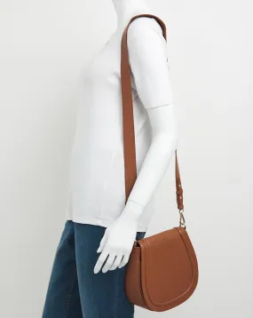 Tan Real Leather Saddle Bag