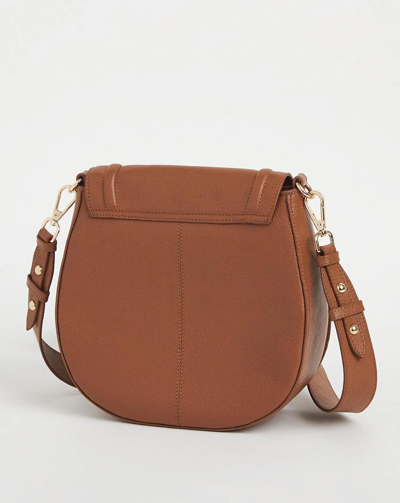 Tan Real Leather Saddle Bag