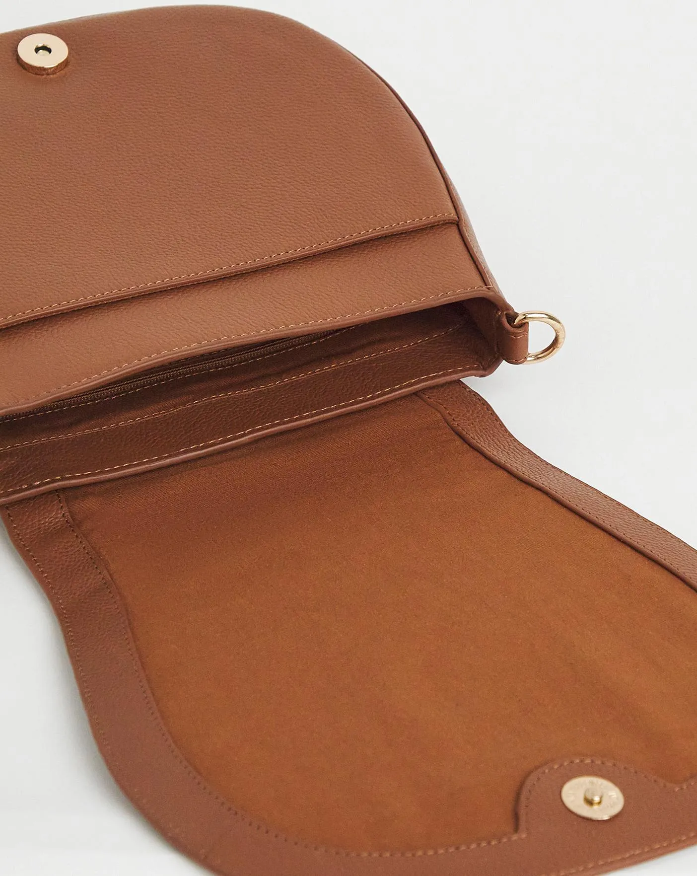 Tan Real Leather Saddle Bag