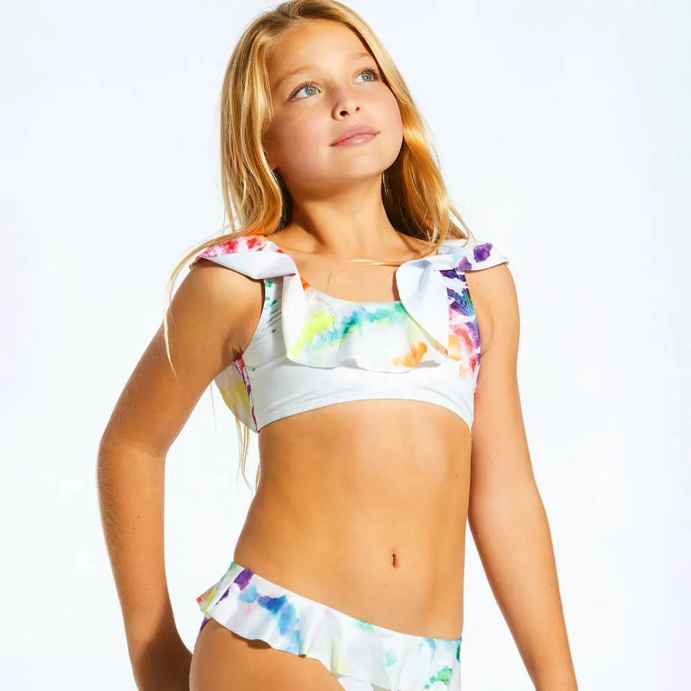 Teen Girls Tie-Dye Ruffle Bikini