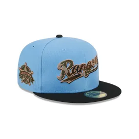 Texas Rangers Camo Fill 59FIFTY Fitted Hat