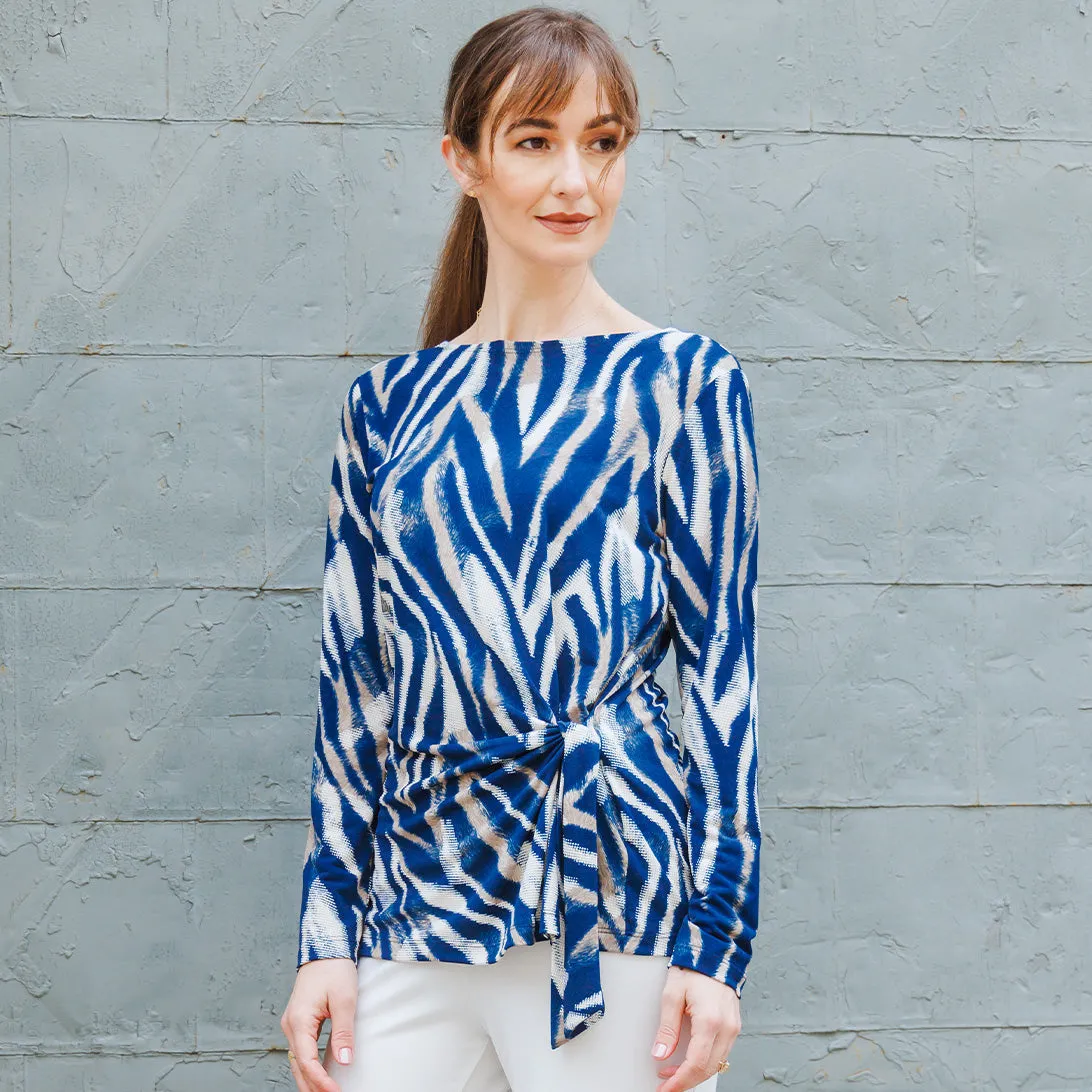 Textured Side Tie Waist Tunic - Zebra Stripe - Final Sale!