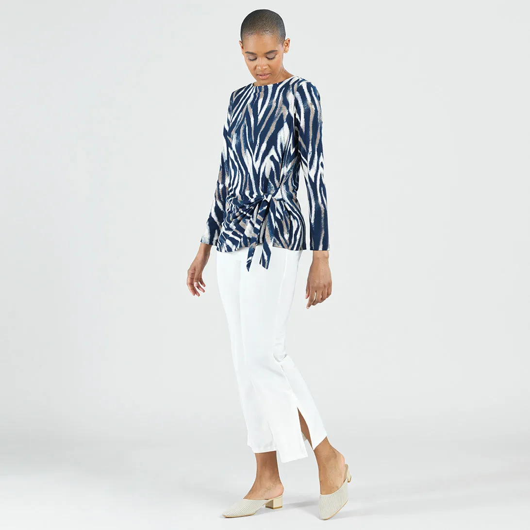 Textured Side Tie Waist Tunic - Zebra Stripe - Final Sale!