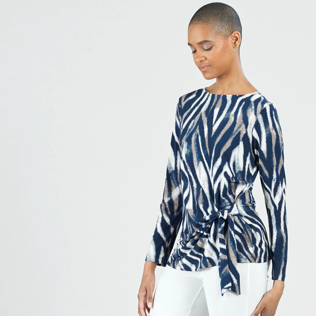 Textured Side Tie Waist Tunic - Zebra Stripe - Final Sale!