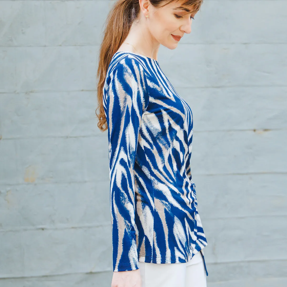 Textured Side Tie Waist Tunic - Zebra Stripe - Final Sale!