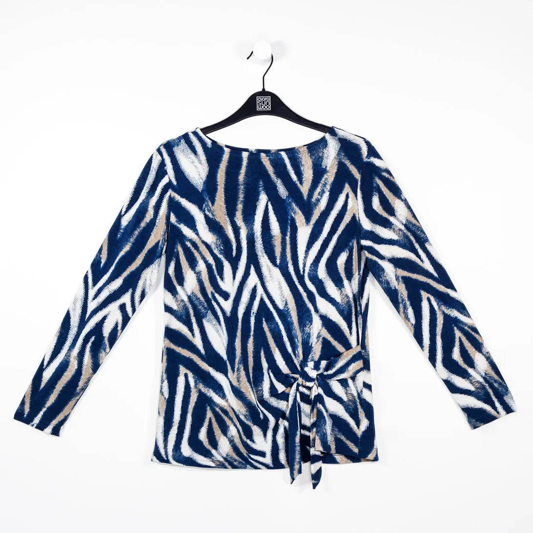 Textured Side Tie Waist Tunic - Zebra Stripe - Final Sale!