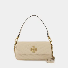 Tory Burch  Kira Chevron Small Flap Hobo Bag - Tory Burch -  New Cream - Leather