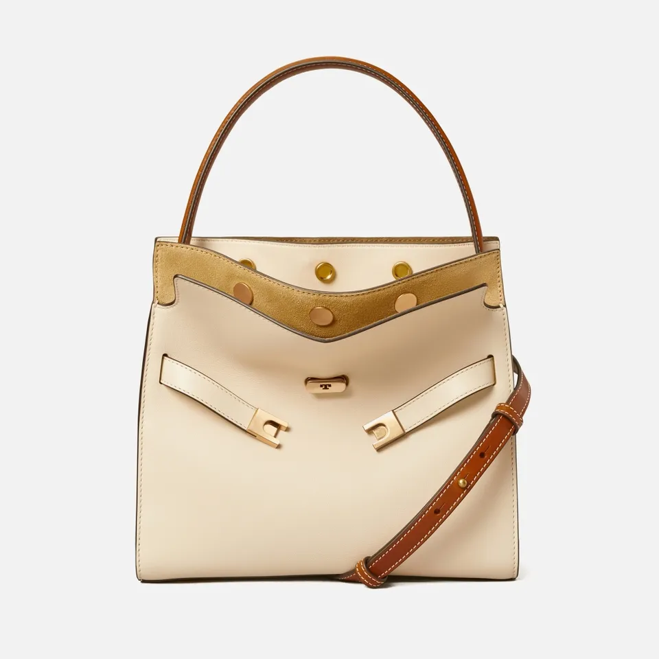 Tory Burch Lee Radziwill Leather and Suede Small Double Bag | Coggles