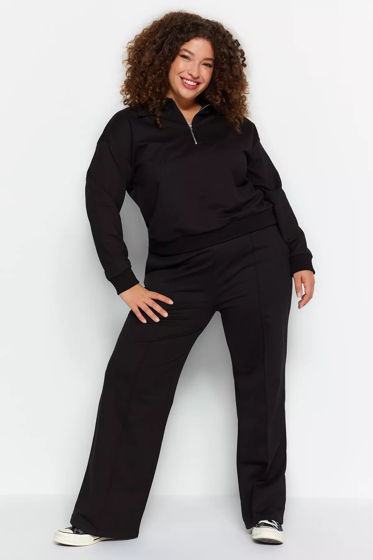 Trendyol Plus Size Wide Cut Tracksuit Set