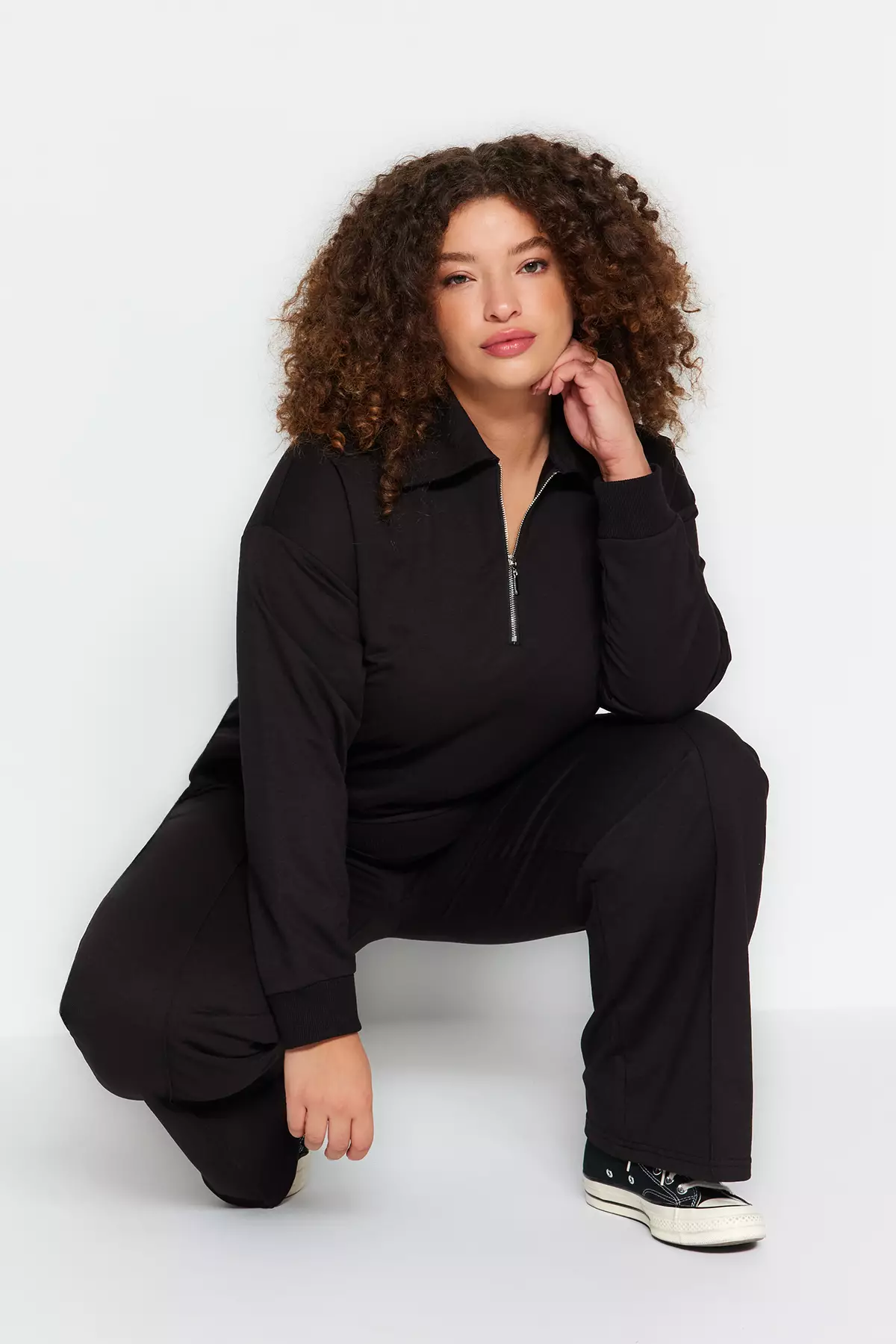 Trendyol Plus Size Wide Cut Tracksuit Set