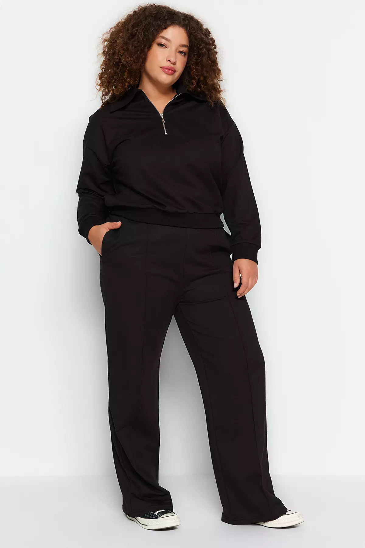 Trendyol Plus Size Wide Cut Tracksuit Set