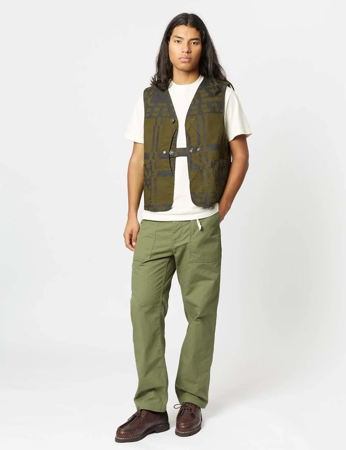 Upland Vest Plaid - Olive Green