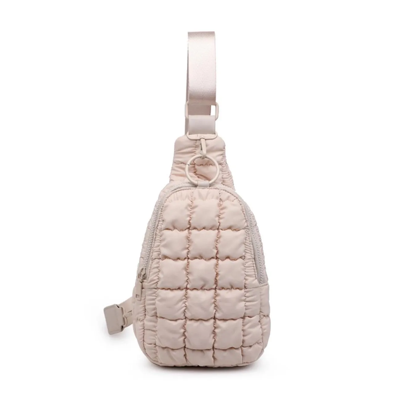 Urban Expressions Bristol Quilted Nylon Sling Backpack - Cream