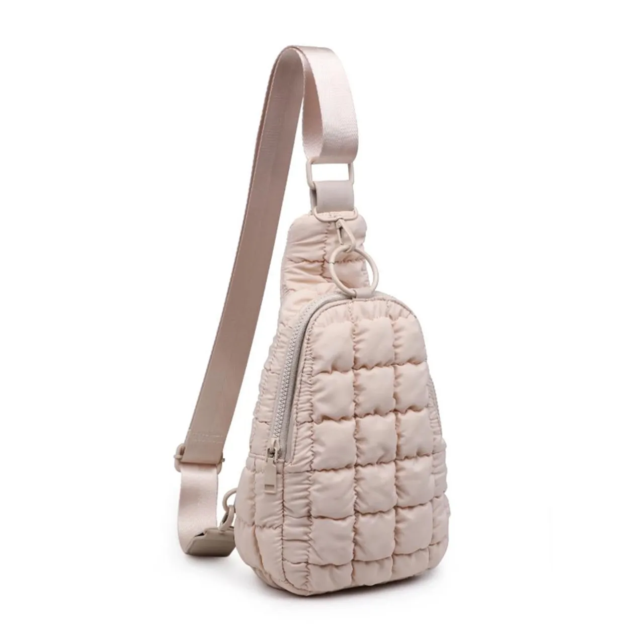 Urban Expressions Bristol Quilted Nylon Sling Backpack - Cream