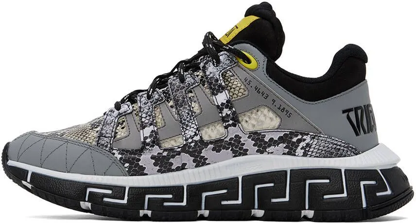 Versace Gray Python Trigreca Sneakers