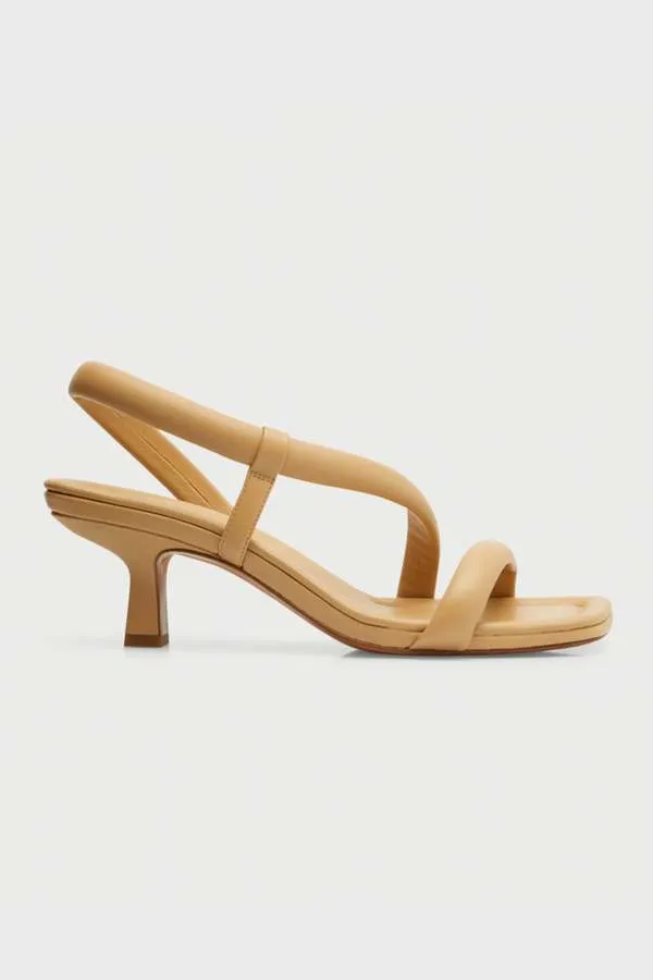 Vince Coline Tubular Leather Slingback Heeled Sandals - Blonde