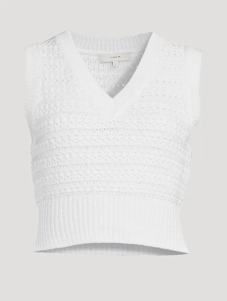 VINCE Tuck Stitch Organic Cotton Vest