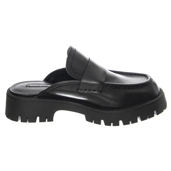 Windsor Smith W' Theory Black Leather Sandals