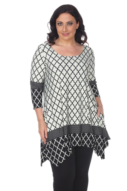 Women's Asymmetric Hem Flared Tunic Top