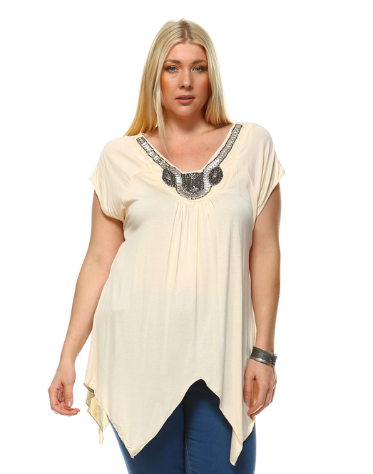 Women's Asymmetric Hem Tunic Top