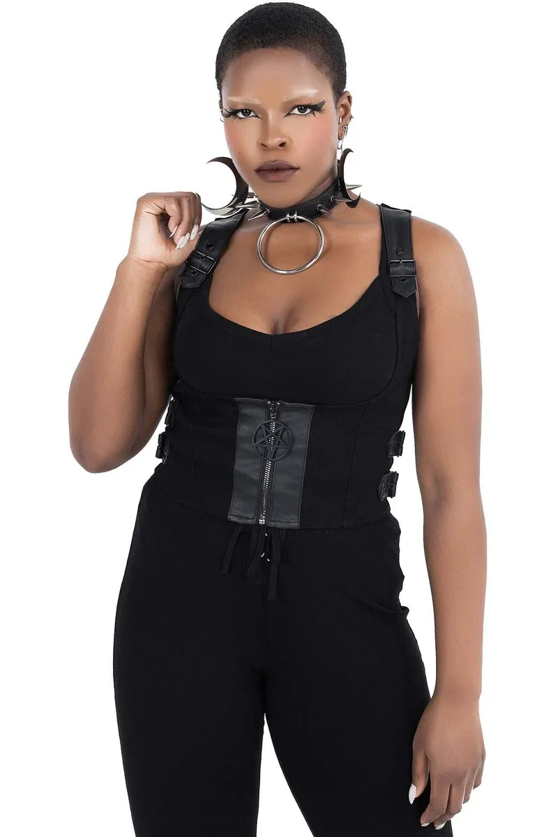 Women's vest KILLSTAR - Sucker Punch - Black - KSRA003604  -  Metal-shop