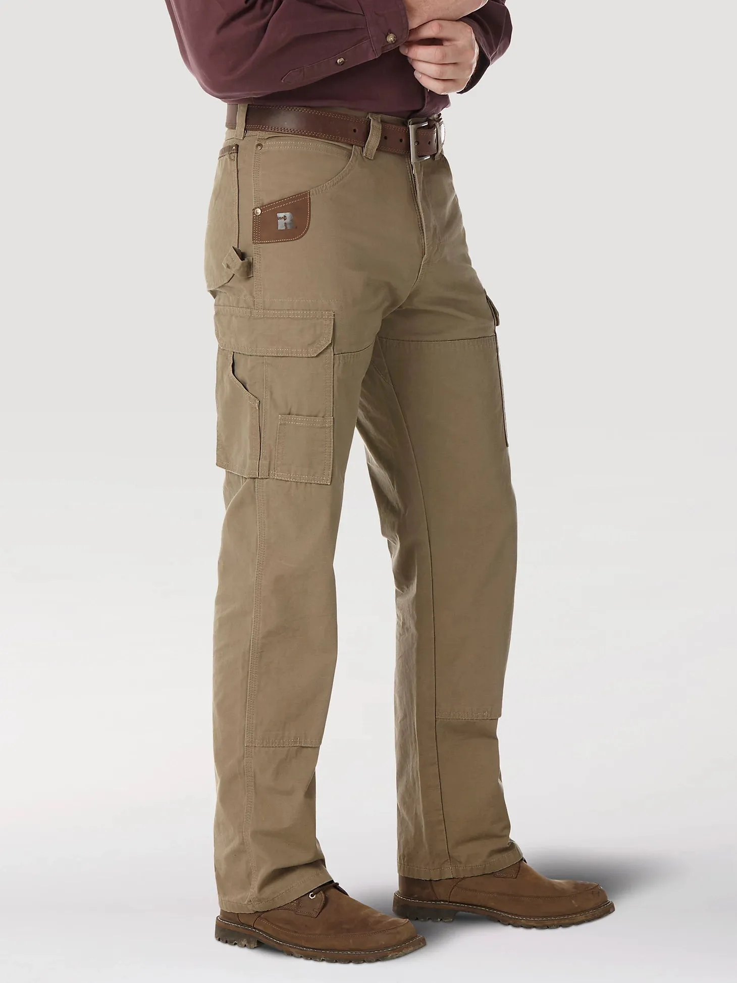 WRANGLER RIGGS WORKWEAR RIPSTOP RANGER CARGO PANT IN BARK SIZ 46X32