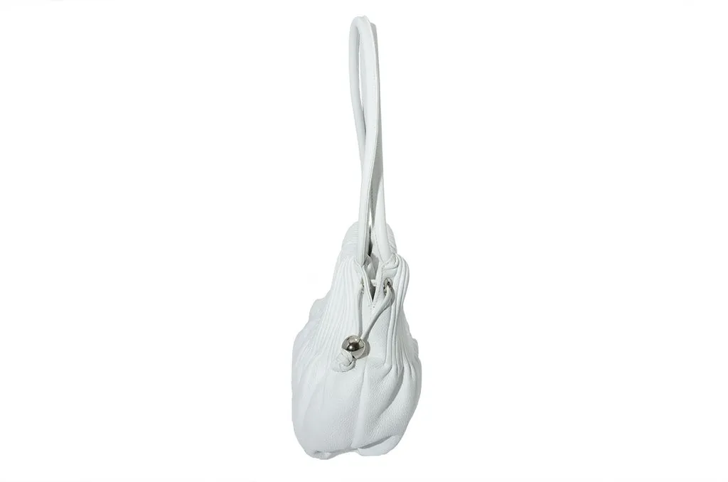 Year End Inventory Bodhi Small Pebble Leather Hobo Bag in White