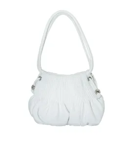 Year End Inventory Bodhi Small Pebble Leather Hobo Bag in White