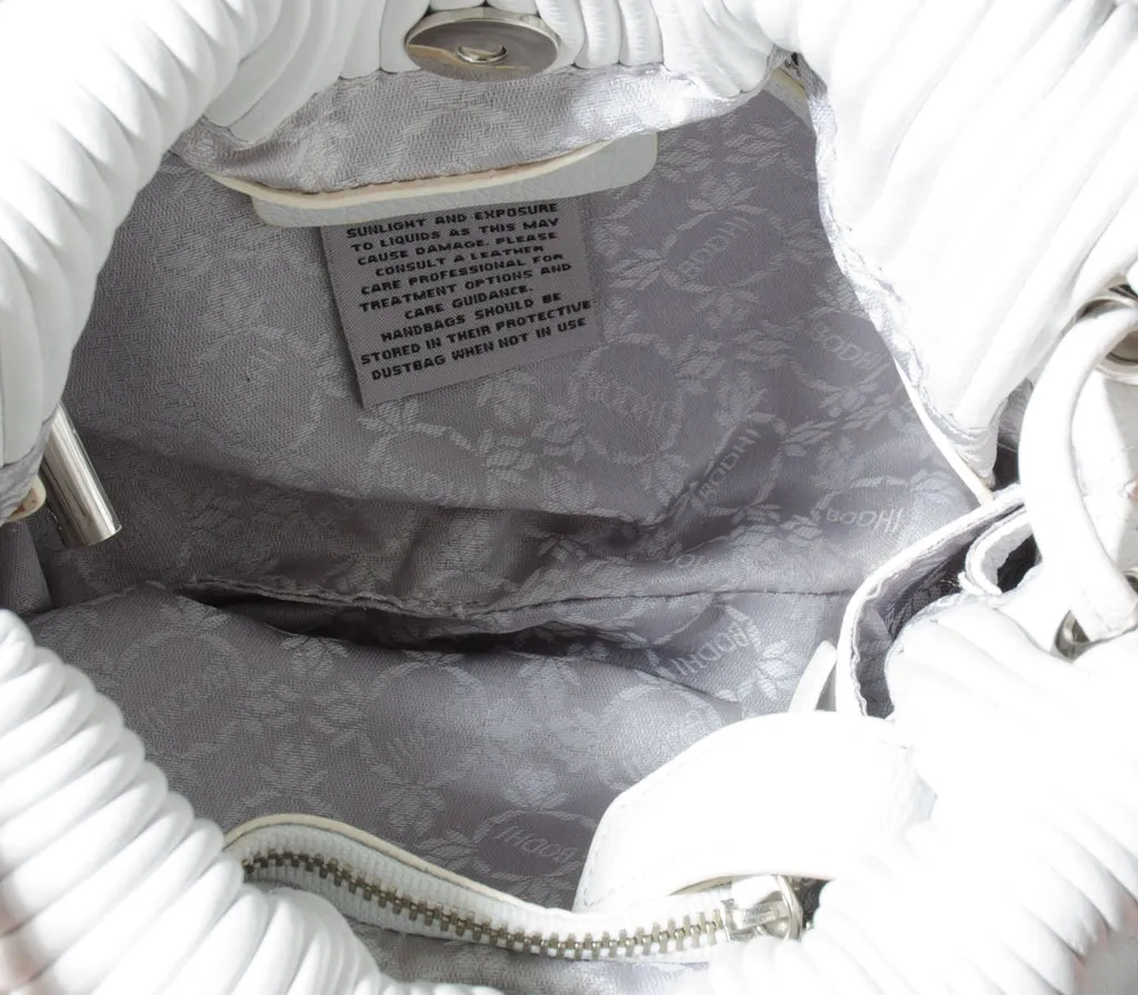 Year End Inventory Bodhi Small Pebble Leather Hobo Bag in White