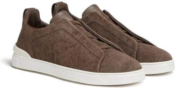 Zegna Triple Stitch canvas sneakers Brown