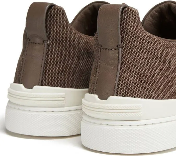 Zegna Triple Stitch canvas sneakers Brown