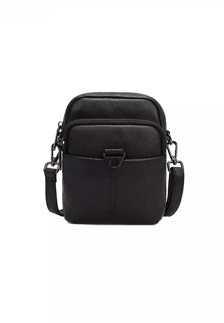 ZITIQUE Multi -compartment artificial leather oblique backpack